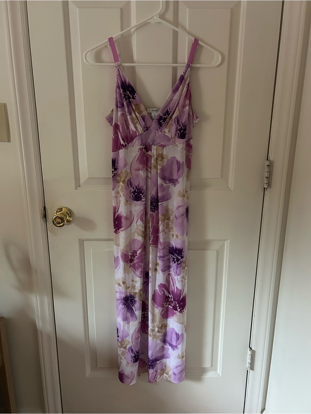 Alfani Lavender and Gold Floral Slip Dress
